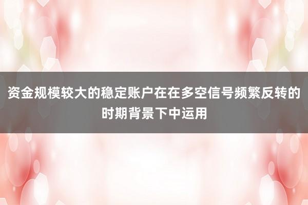 资金规模较大的稳定账户在在多空信号频繁反转的时期背景下中运用